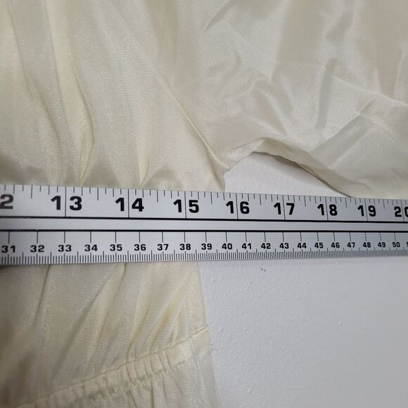 Vintage cream 70s crochet maxi long sleeve castlecore cottage sleep dress Small - Picture 7 of 10